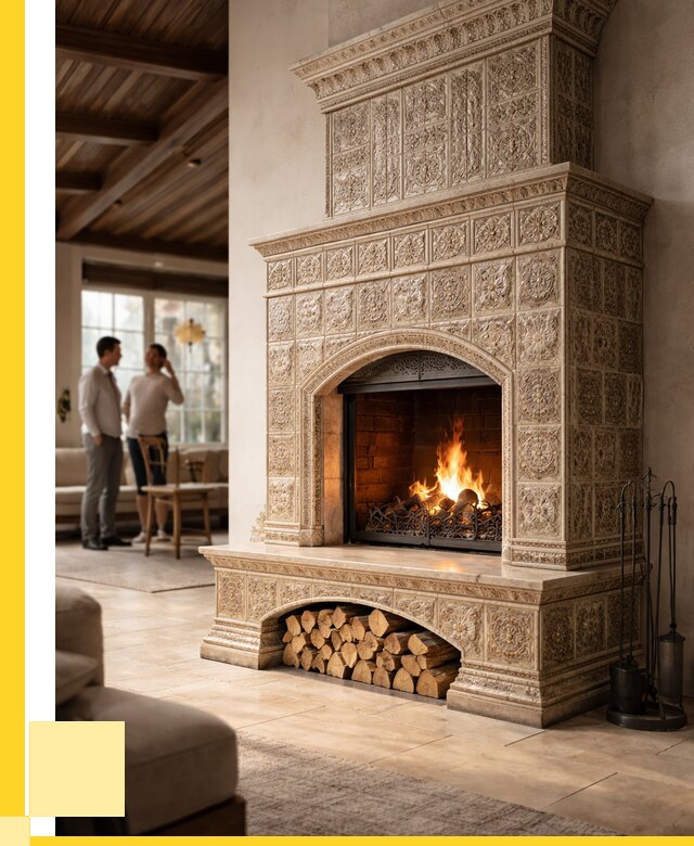 Купить изразцовый камин в Сасове от 252625 р. | ЭриданСсв