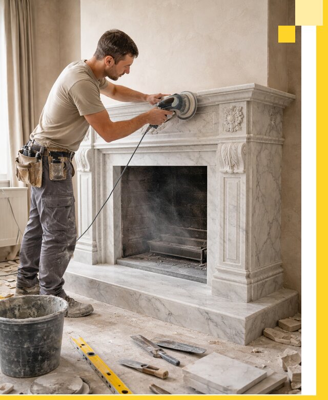 Изготовление и установка мраморных каминов в Сасове под ключ