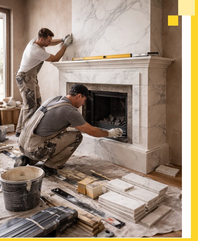 Отделка каминов в Сасове качественные облицовочные работы