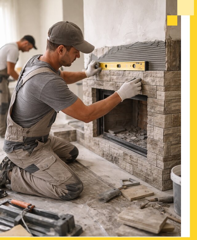 Облицовка каминов в Сасове, монтаж и отделка натуральным камнем