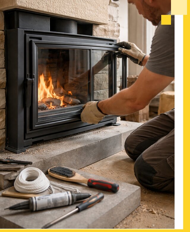 Производство, монтаж и доставка каминов со стеклом в Сасове