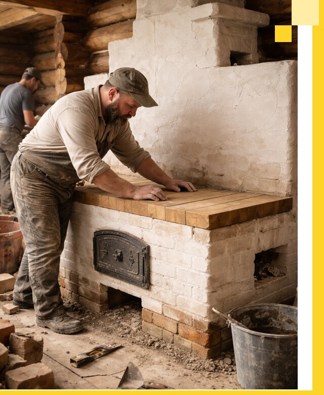 Проектирование и установка русской печи с лежанкой в Сасове