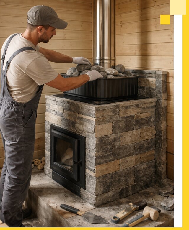 Печи для парной в Сасове, производство, монтаж и обслуживание