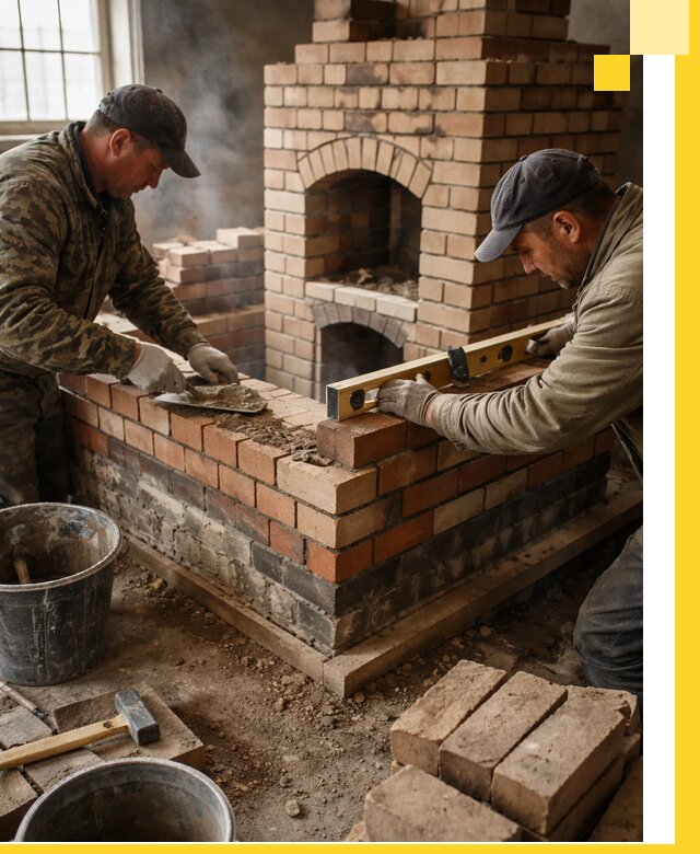 Изготовление и монтаж печей и каминов из кирпича в Сасове