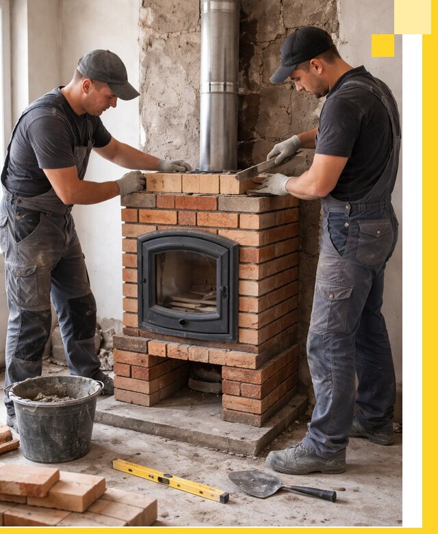 Монтаж печи камина под ключ в Сасове с гарантией и пусконаладкой