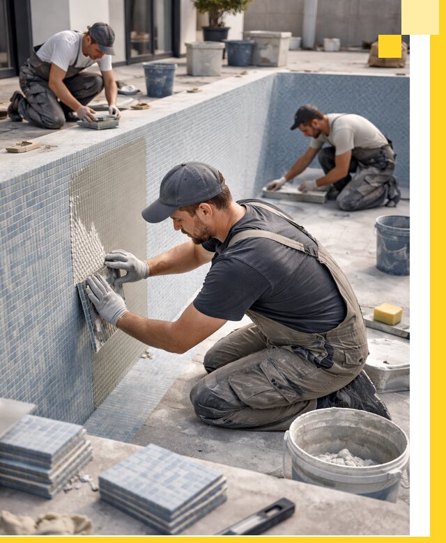 Облицовка бассейнов в Сасове плитка мозаика гидроизоляция