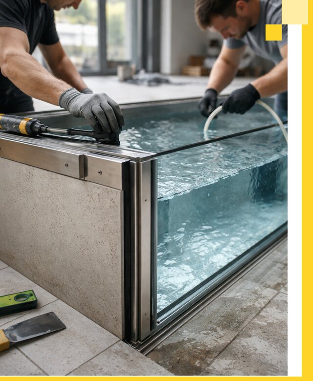 Проектирование и монтаж стеклянных бассейнов в Сасове