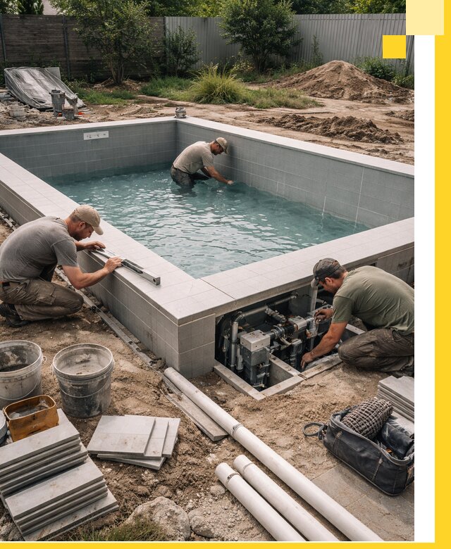 Строительство и монтаж бассейнов для дачи под ключ в Сасове