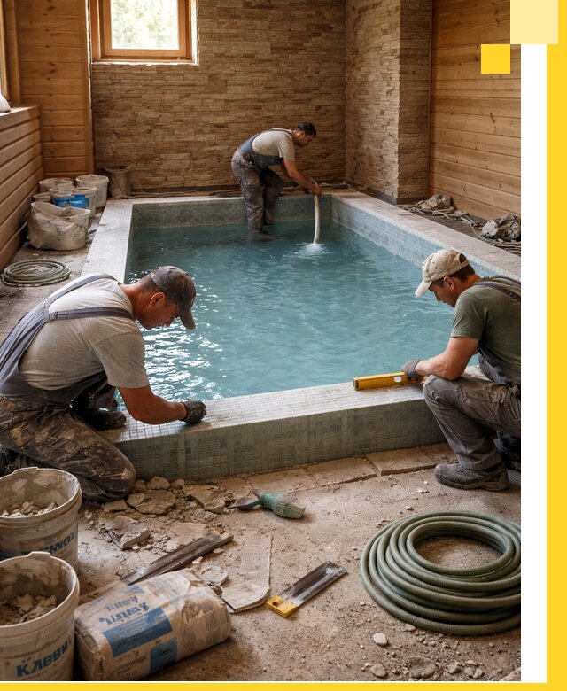 Проектирование и строительство бассейнов для бани в Сасове