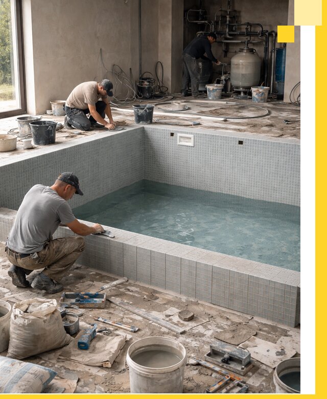 Строительство и монтаж бассейнов в помещении в Сасове