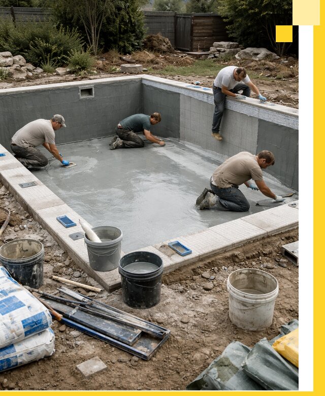 Изготовление и монтаж чаши бассейна под ключ в Сасове