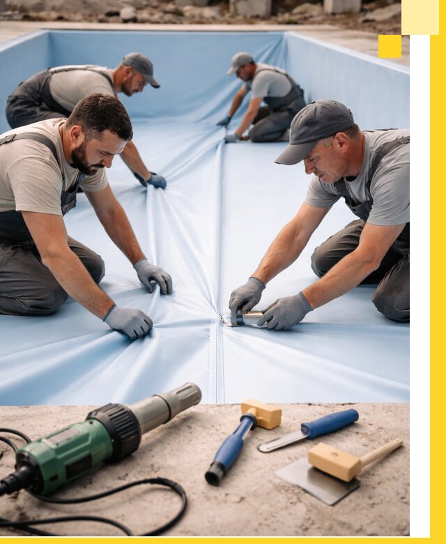 ПВХ пленка для бассейнов с монтажом и гарантией в Сасове