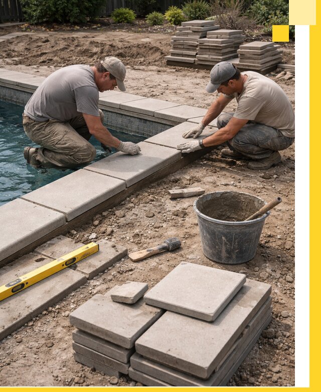 Установка и изготовление копингового камня для бассейнов в Сасове