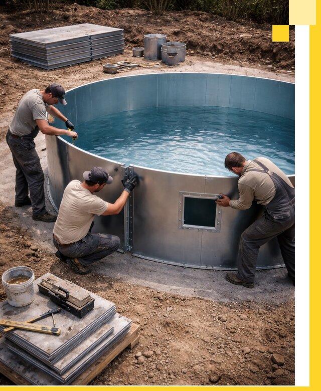 Круглые бассейны под ключ в Сасове проектирование и монтаж