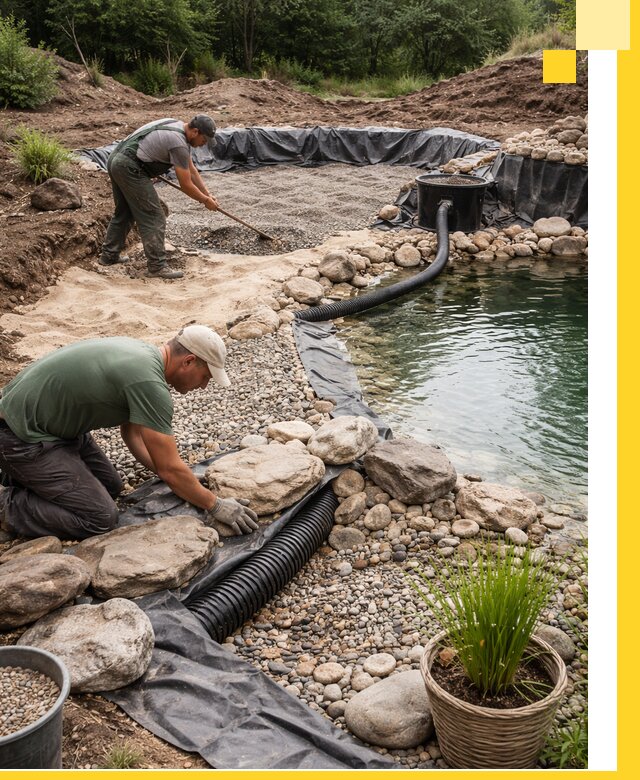 Строительство природных бассейнов и озер в Сасове под ключ
