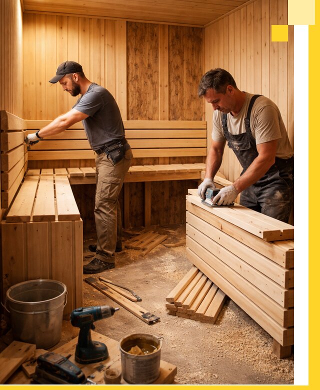 Профессиональный комплексный ремонт саун под ключ в Сасове