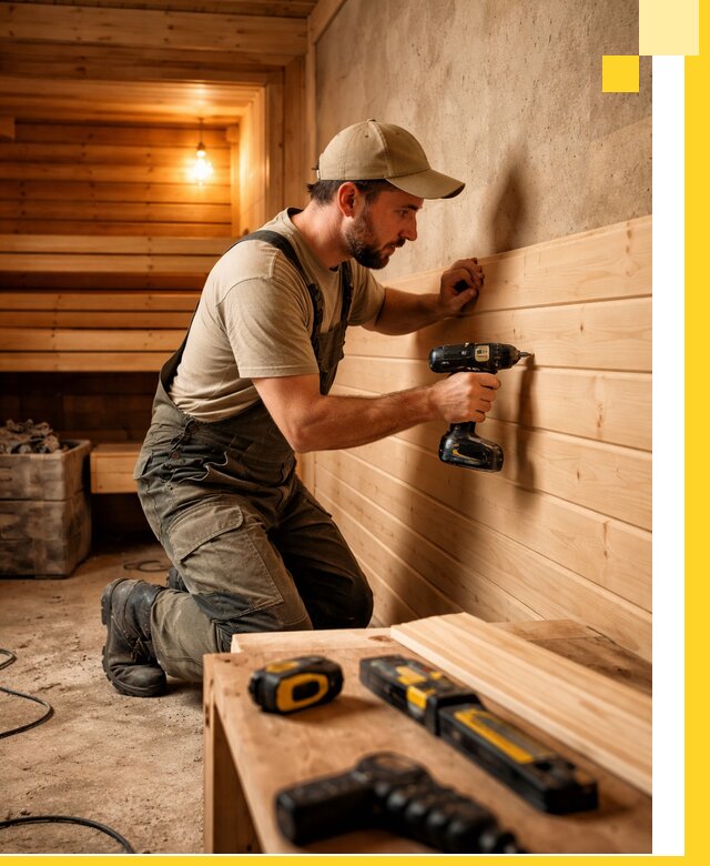 Профессиональная внутренняя отделка бани в Сасове под ключ