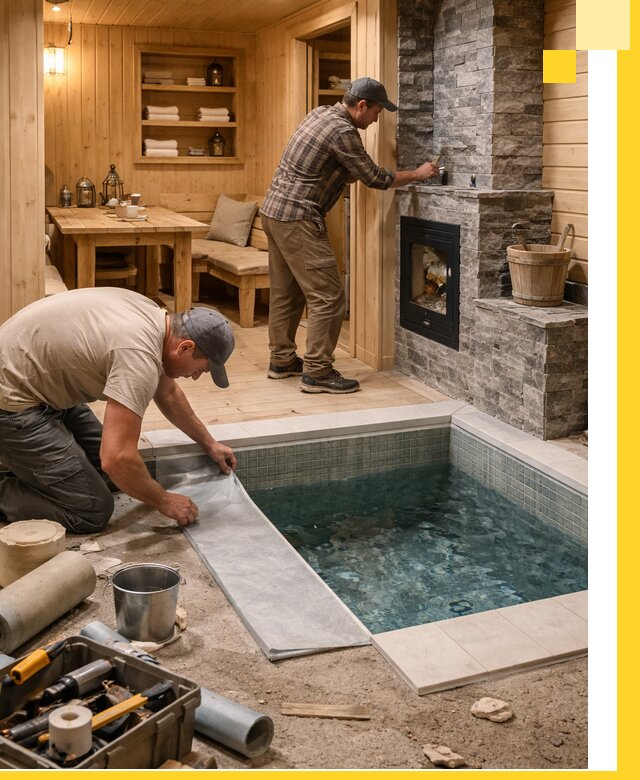 Строительство бань с комнатой отдыха под ключ в Сасове