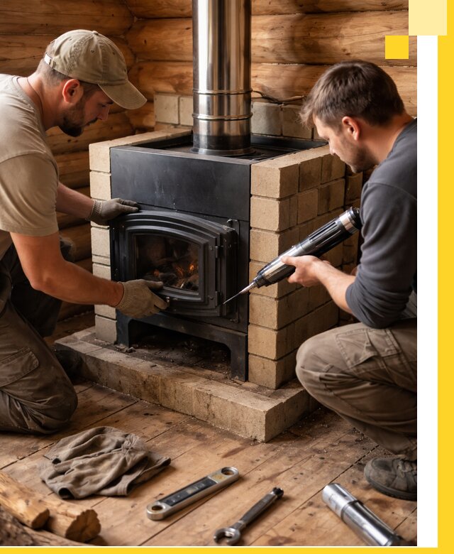 Монтаж и установка печи в бане под ключ с гарантией в Сасове