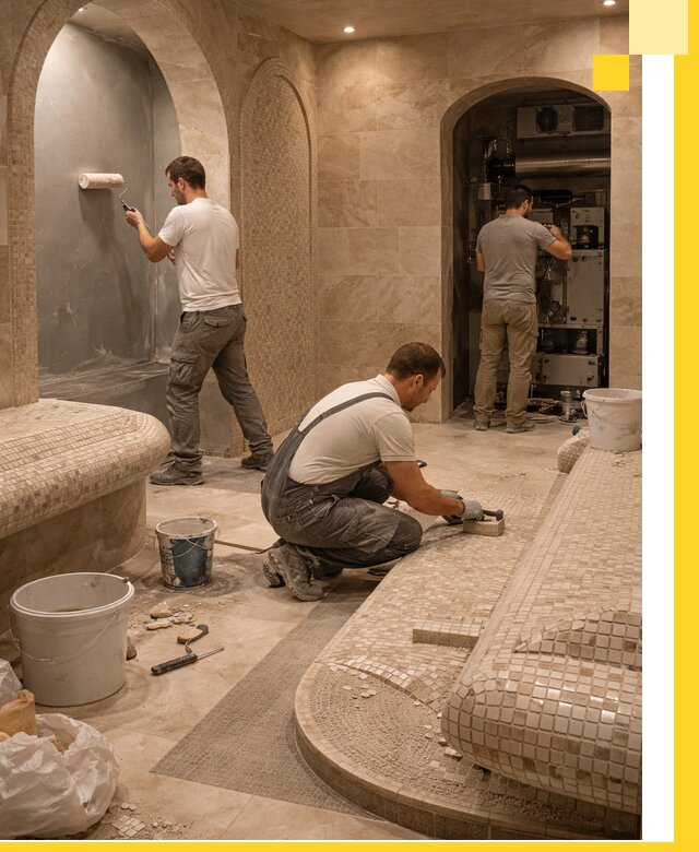 Строительство бани с хамамом и бассейном под ключ в Сасове