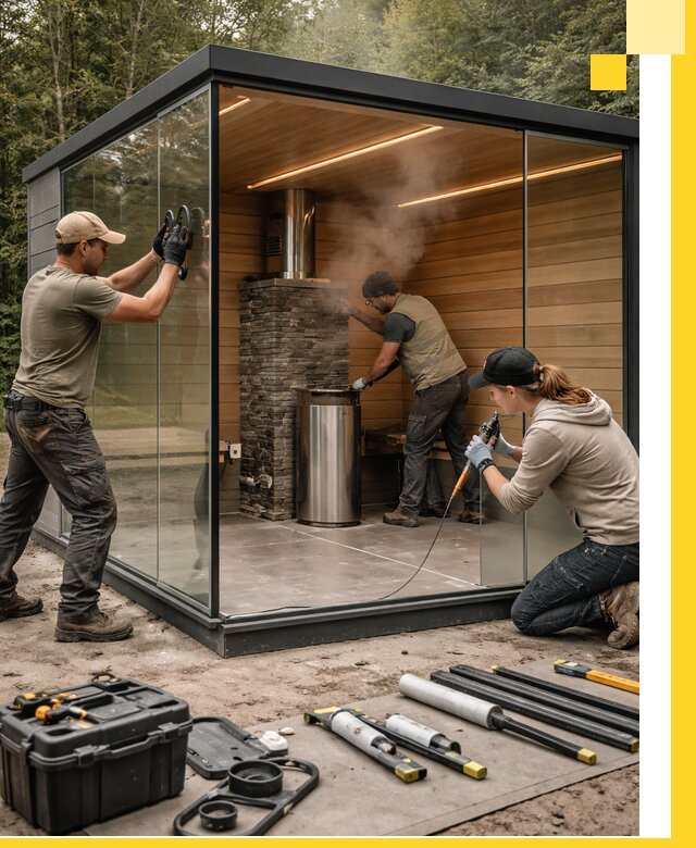 Проектирование и строительство стеклянных бань в Сасове