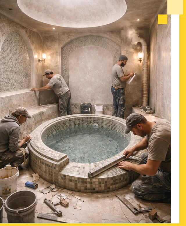 Профессиональное строительство хамама с бассейном в Сасове под ключ